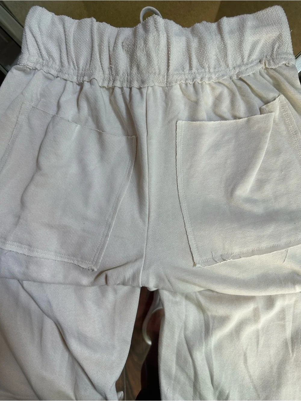 New FP BEACH Free People wide leg cropped pants draw string cream Sz S coverup - Picture 3 of 3